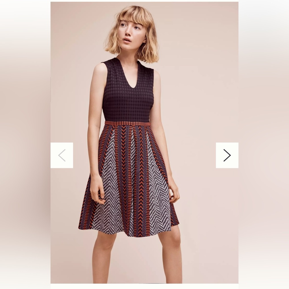 Maeve Black and Red Midi Dress - Picture 1 of 16